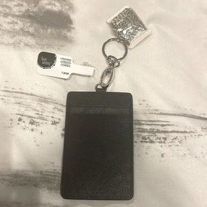 Black ID holder necklace